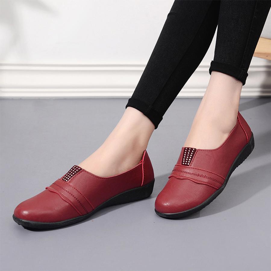 Plain  Low Heeled  Round Toe  Date Comfort Flats