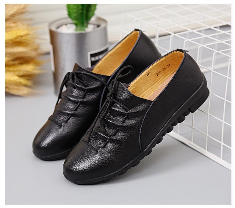 Women Cross Lace Up Casual Non-Slip Peas Shoes Flat&Loafers