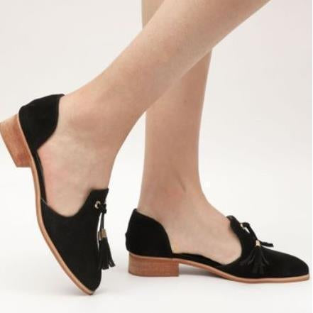 Fashion Plain Fringe Suede Upper Flat & Loafer