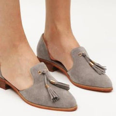 Fashion Plain Fringe Suede Upper Flat & Loafer