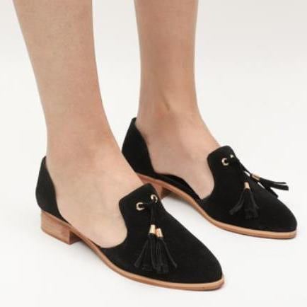 Fashion Plain Fringe Suede Upper Flat & Loafer