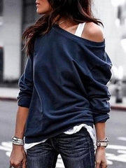 One Shouder Casual Soft Long Sleeve T-Shirt