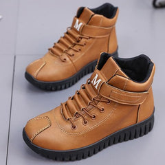 Plain  Flat  Criss Cross  Round Toe  Outdoor Ankle Boots