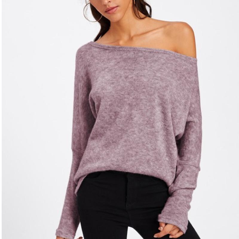 One Shouder Casual Soft Long Sleeve Sweater