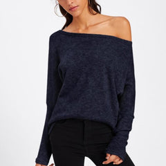 One Shouder Casual Soft Long Sleeve Sweater