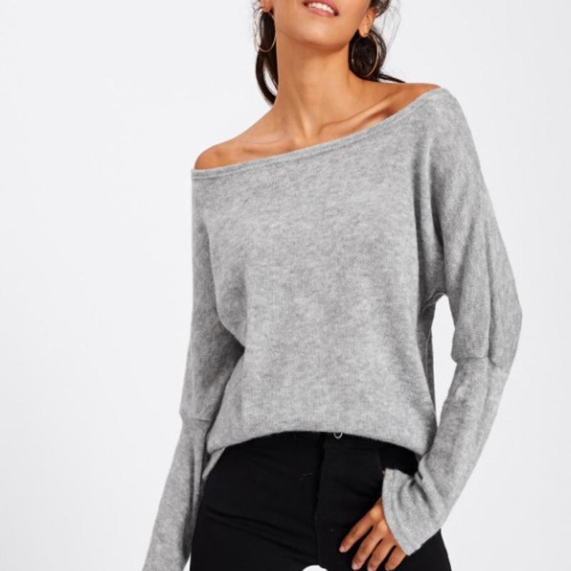 One Shouder Casual Soft Long Sleeve Sweater