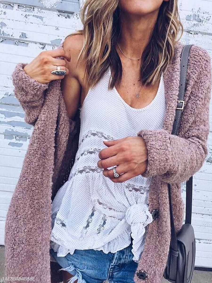 Autumn Loose Long Sleeved Woman Cardigan