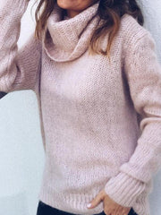 Cowl Neck  Loose Fitting  Plain Sweaters