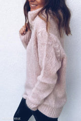 Cowl Neck  Loose Fitting  Plain Sweaters