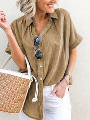 Casual Short sleeve large sizecasual loose Blouses