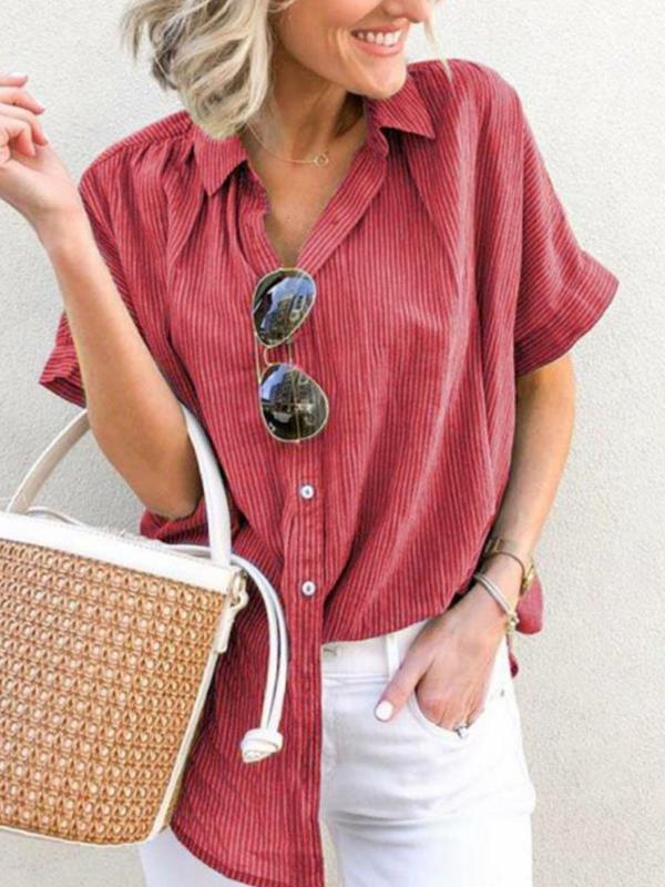 Casual Short sleeve large sizecasual loose Blouses