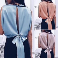 Round Neck Lace Up Sleeveless Casual Camis
