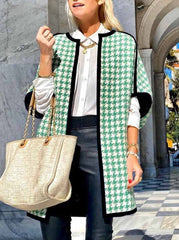 Round Neck Contrast Coat