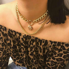 Chic Women Love Shape Design Short chain necklace