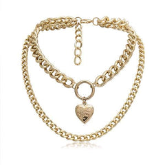 Chic Women Love Shape Design Short chain necklace