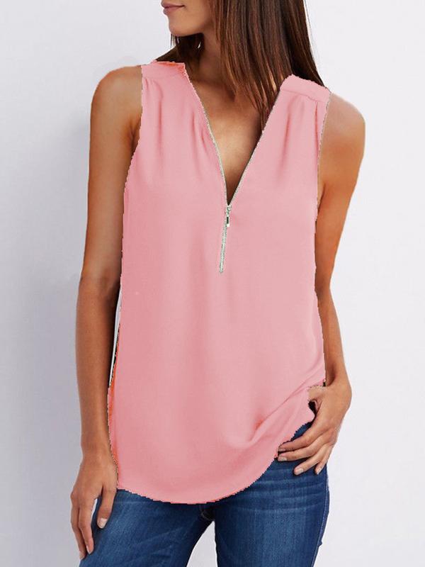 Fashion Loose Daily Chiffon Long Sleeve V Neck Vests