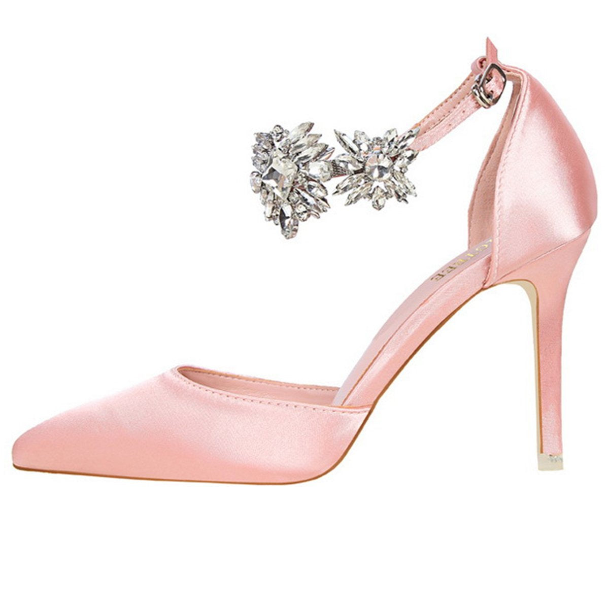 Rhinestone Appliques Stiletto Heel Wedding Shoes Woman Pumps