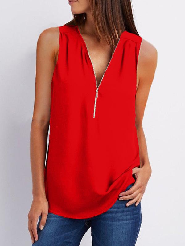 Fashion Loose Daily Chiffon Long Sleeve V Neck Vest