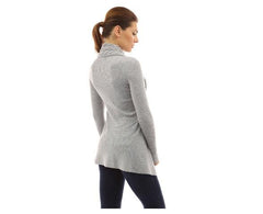 Cable Knit Buckle Asymmetrical Cardigan