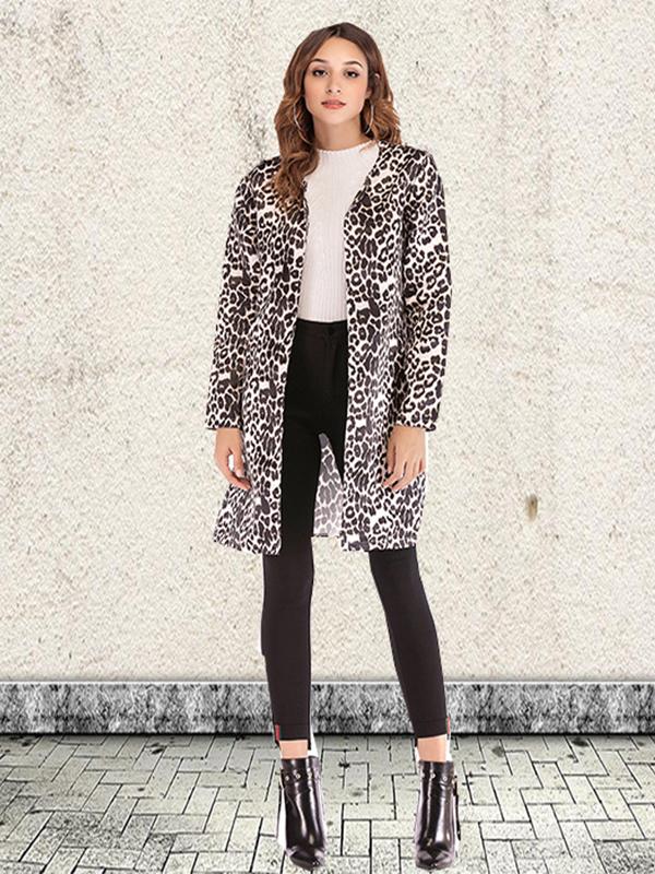 Fashion Leopard Print Woman Coat