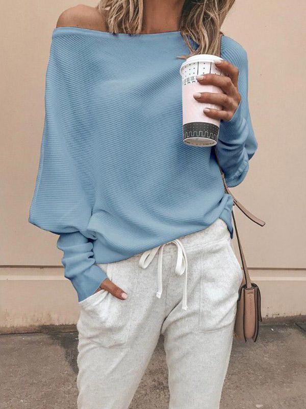 Sexy Off Shoulder Solid Top Sweater