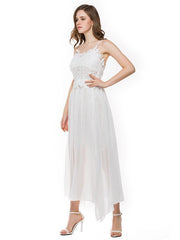 Chiffon Split-side Spaghetti-neck Evening Dress