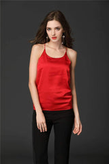 Sexy Backless Pure Round neck Vests