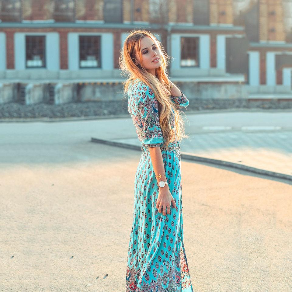 Autumn Bohemia Floral Maxi Dresses