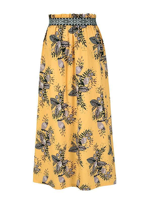 Bohemia Women Printed long chiffon skirts