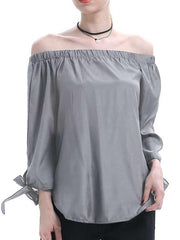 Sexy Loose Off shoulder Lacing Blouses