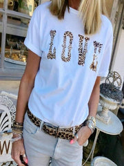 Short Sleeve Round Neck Printed Love T-shirts