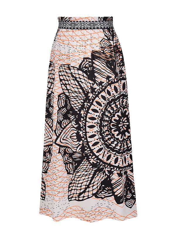 Bohemia Women Printed long chiffon skirts