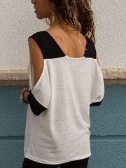 V neck Short sleeve Off Shoulder T-shirts