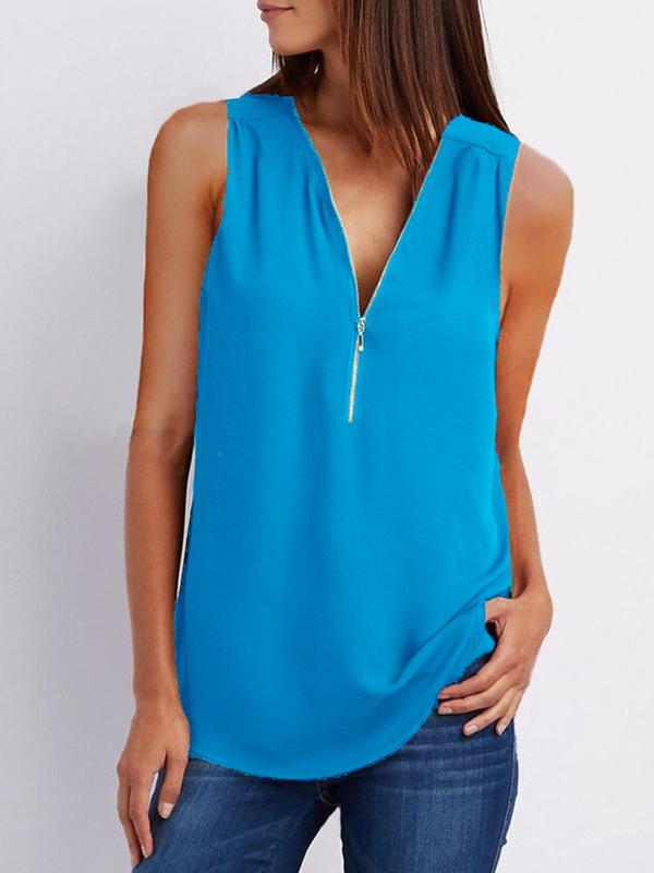 Fashion Loose Daily Chiffon Long Sleeve V Neck Vests