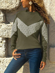 Round Neck Geometry Print Long Sleeve Sweatshirts