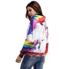 Women Floral  Unicorn Long sleeve Hoodies & Sweatshirts