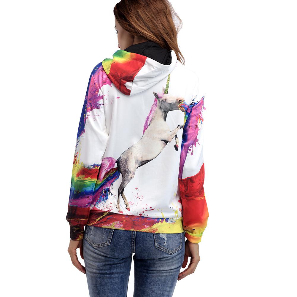 Women Floral  Unicorn Long sleeve Hoodies & Sweatshirts