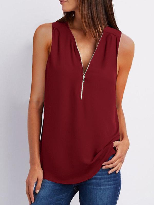 Fashion Loose Daily Chiffon Long Sleeve V Neck Vests