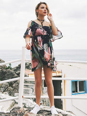 Chiffon Falbala Condole Belted Bohemia Dress