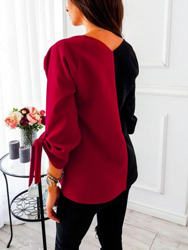 V Neck Woman Sleeve Tie Chiffon Half sleeve Elegant Blouses