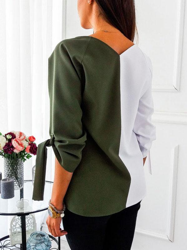 V Neck Woman Sleeve Tie Chiffon Half sleeve Elegant Blouses