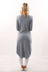 Round Neck Long Sleeve Asymmetrical Hem T-Shirts
