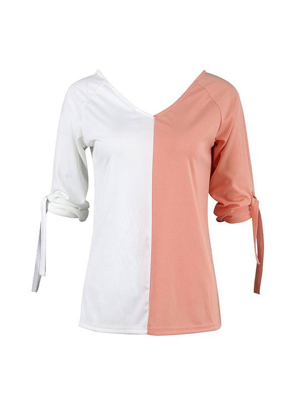 V Neck Woman Sleeve Tie Chiffon Half sleeve Elegant Blouses