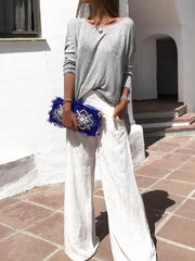 Round Neck Backless Plain T-Shirts