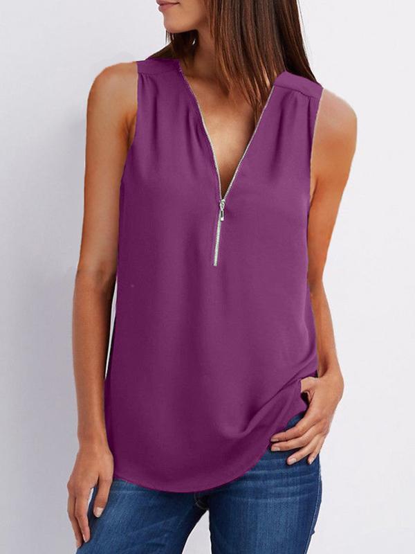 Fashion Loose Daily Chiffon Long Sleeve V Neck Vests