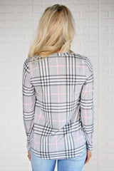 Round Neck Plaids Long Sleeve Casual T-Shirts