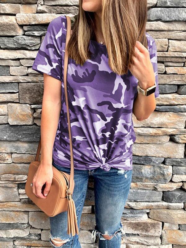 Short sleeved camouflage printed T-shirts