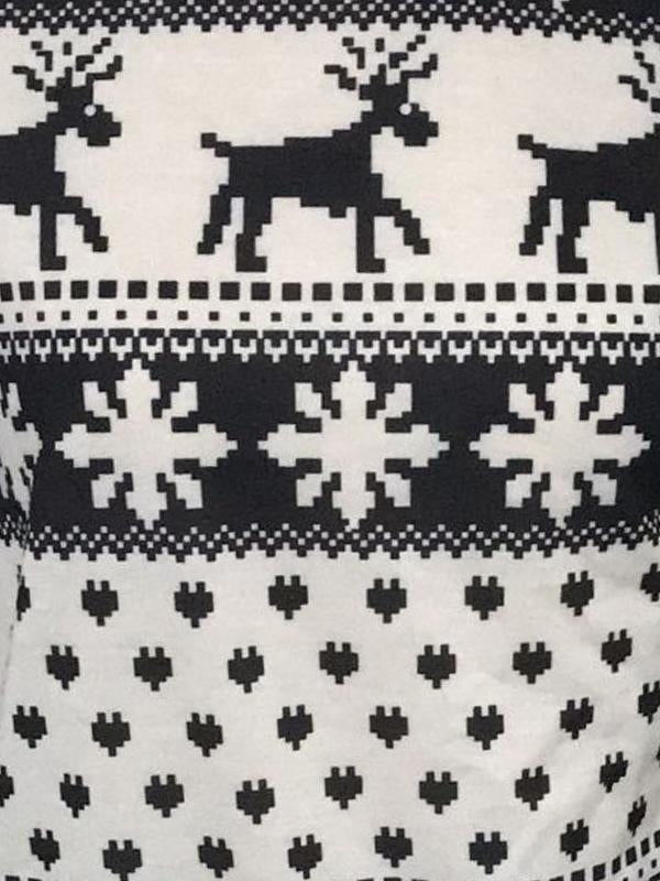 Christmas Deer Printed  Elk Print Round Neck Sweatshirts