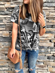 Short sleeved camouflage printed T-shirts