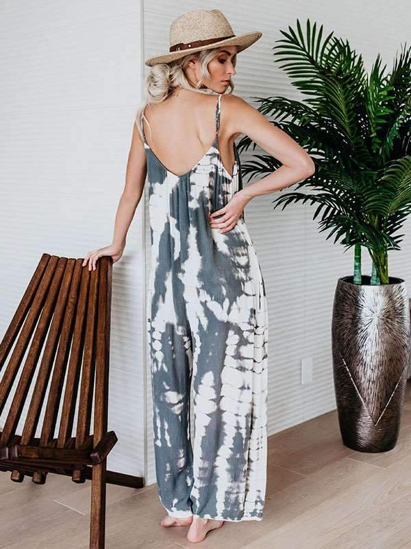 Chic Women Street style Printed Strapless Jumpsuits